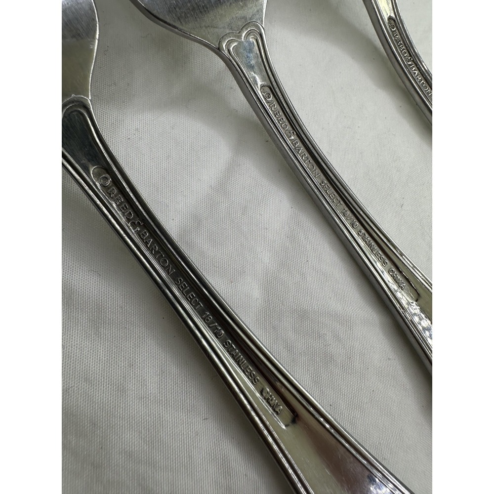 Reed & Barton Select Oval Thread Anniversary Dinner Salad Forks Set 4 18/10 - Picture 9 of 9